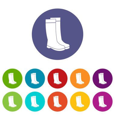 Set simgeleri lastik çizmeler