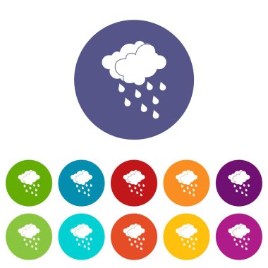 Bulutlar ve su damlaları Icons set