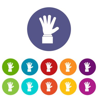 El gösteren beş parmak Icons set