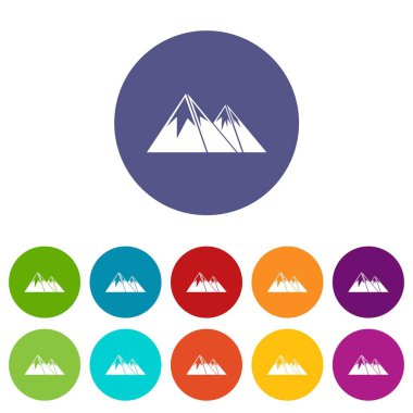 Dağları kar ile Icons set