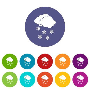 Bulut ve kar taneleri Icons set