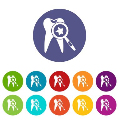 Cam set simgeleri büyütme ile diş