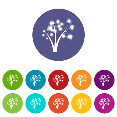 Üç dikenli palmiye ağaçları Icons set