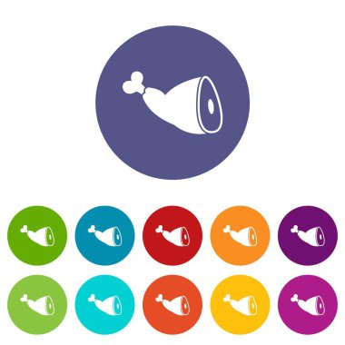 Fırında domuz knuckle Icons set