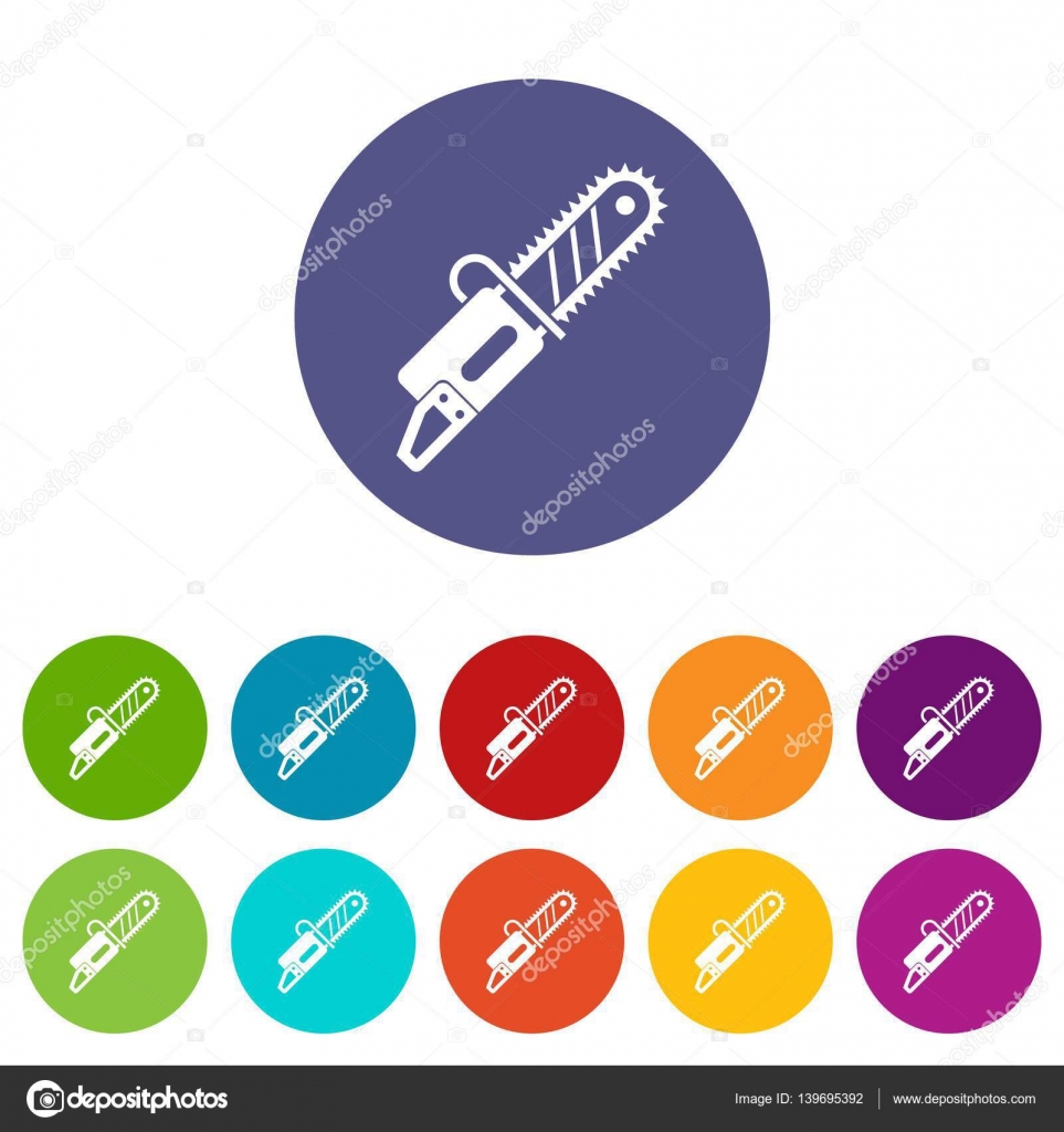 チェーンソー セットのアイコン ストックベクター C Ylivdesign