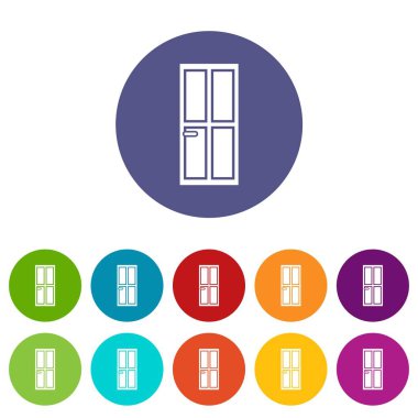 Kapalı ahşap kapı Icons set