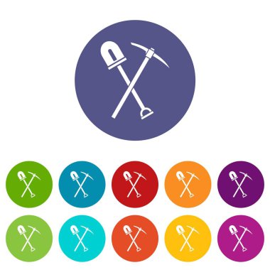 Kürek ve kazma Icons set