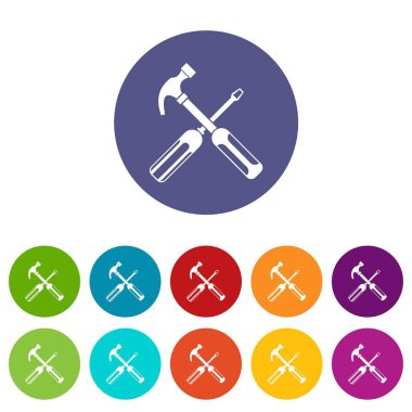 Çekiç ve tornavida Icons set