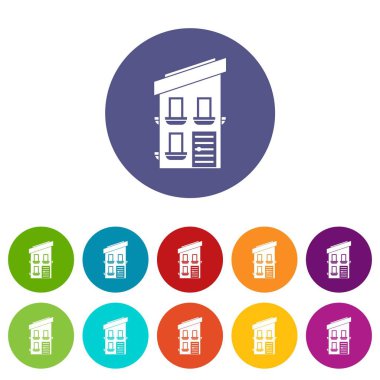 İki katlı evin Icons set