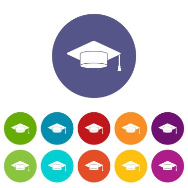 Cap öğrenci Icons set