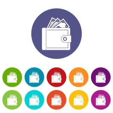 Çanta para set simgeleri ile