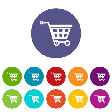 Tekerlekli sepet Icons set