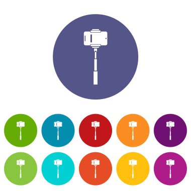 Cep telefonu selfie sütür Icons set