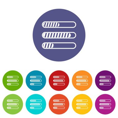 İşareti yatay sütunlar kümesi simgeleri yük