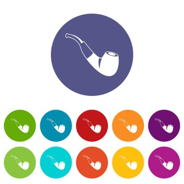 Sigara boru Icons set