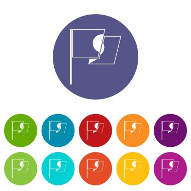 Japonya bayrağı Icons set