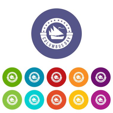 Kolomb Günü Icons set