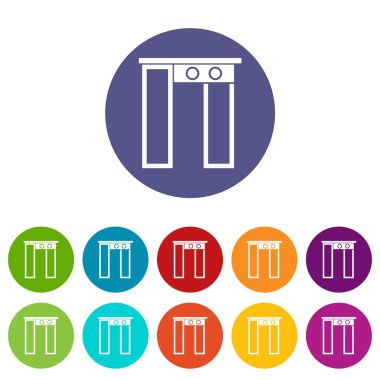 Havaalanı'nda güvenlik kapısı Icons set