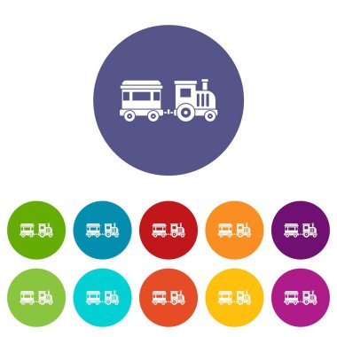 Oyuncak tren Icons set