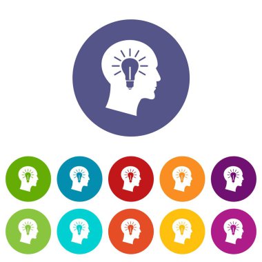 Ampul kafanın içinde Icons set