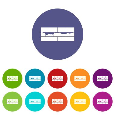 Tuğla duvar Icons set