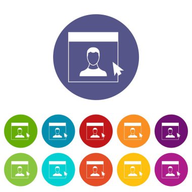İmleç nokta adam monitörde Icons set