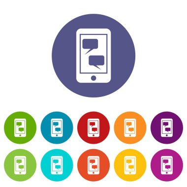 Smartphone ve konuşma kabarcıklar Icons set
