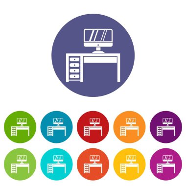 Bilgisayar masası, çalışma alanı'nı Icons set