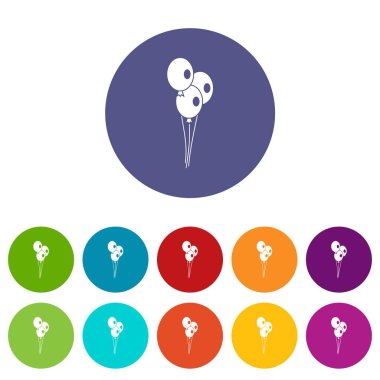 Balonlar düğün Icons set