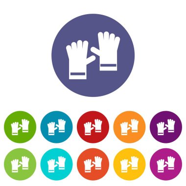 Lastik eldiven Icons set