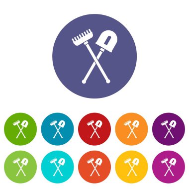 Kürek ve komisyon Icons set