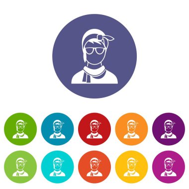 Hipster kadın Icons set