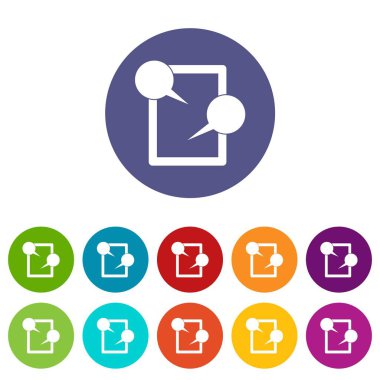 Tablet sohbet Icons set