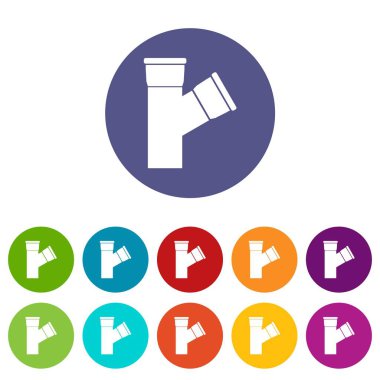 Plastik boru bağlantı Icons set