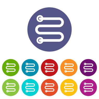 Isıtmalı havlu demiryolu Icons set