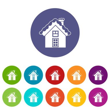 Küçük karlı yazlık Icons set