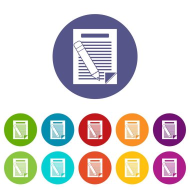 Kağıt ve kalem Icons set