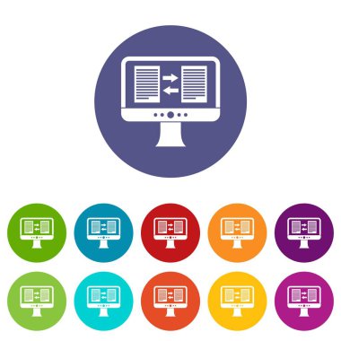 Tercüman app bilgisayar ekranında Icons set
