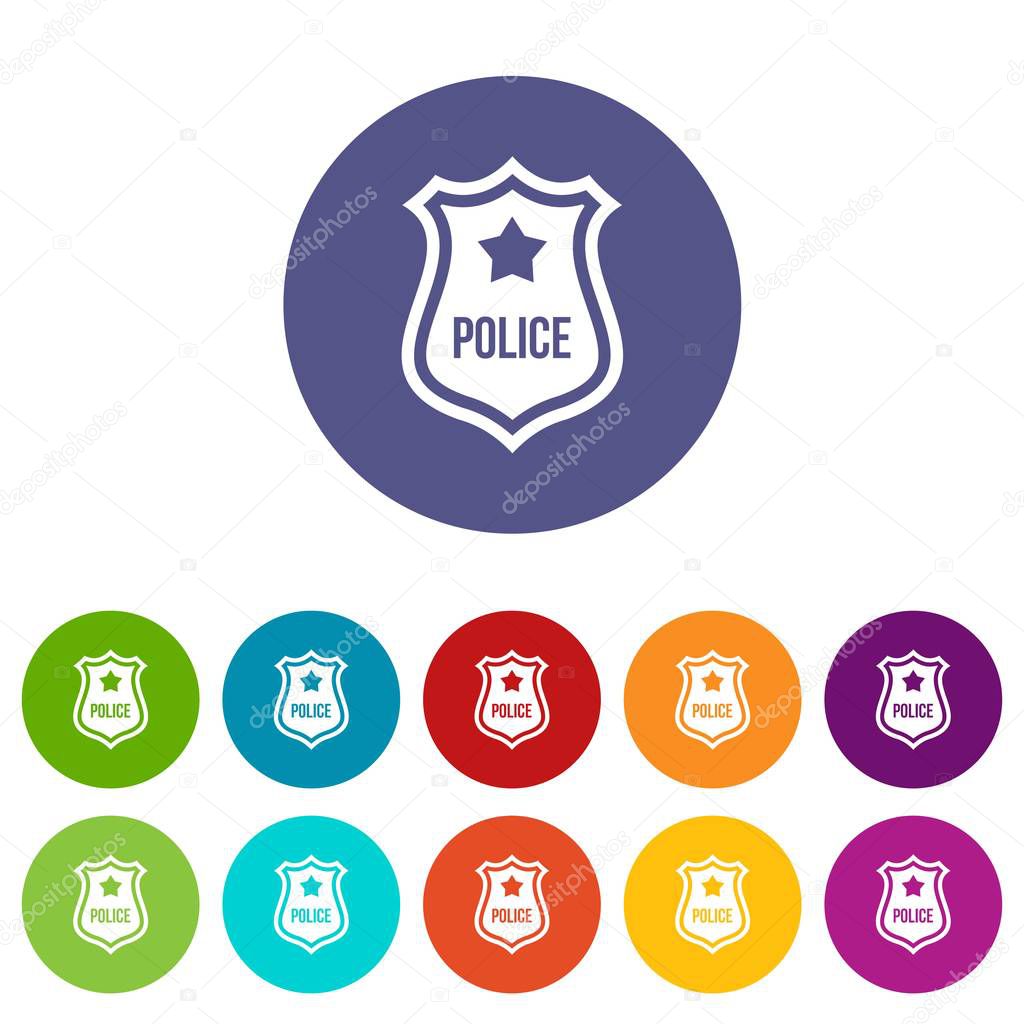 Police badge set icons