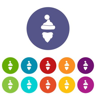 Noel Baba'nın ponpon ile kap ve set simgeleri sakal