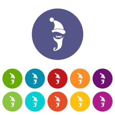 Noel Baba şapkası, bıyık ve sakal, basit tarzı