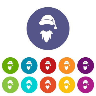 Noel Baba'nın ponpon ile kap ve set simgeleri sakal