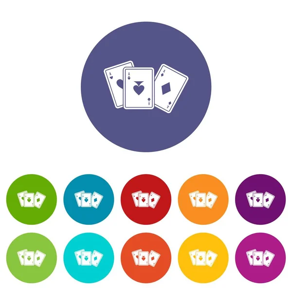 Spielkarten setzen Symbole — Stockvektor