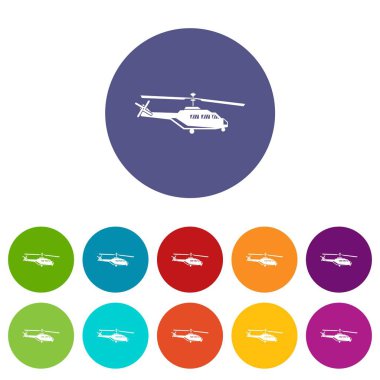 Askeri helikopter Icons set