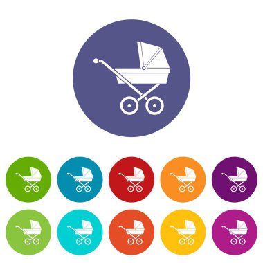 Bebek arabası Icons set