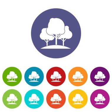 Orman ağaçları Icons set