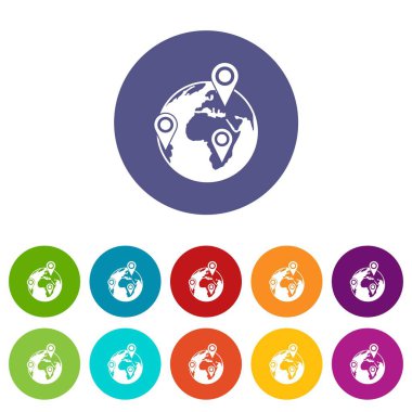 Dünya ağ Icons set
