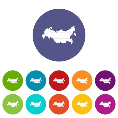 Rusya Haritası Icons set