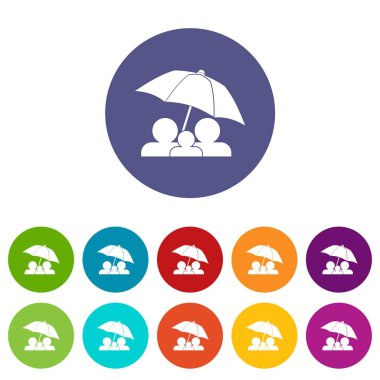 Aile şemsiyesi altında Icons set