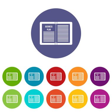 İş strateji planı Icons set
